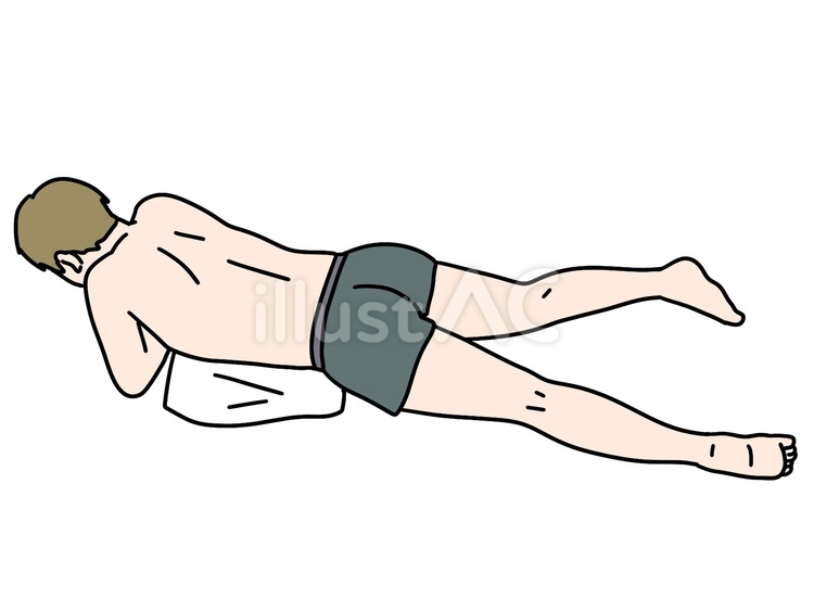 うつ伏せで寝る男性 男性,まくら,クッションのイラスト素材
