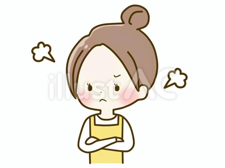 怒るエプロンの女性イラスト No 無料イラストなら イラストac