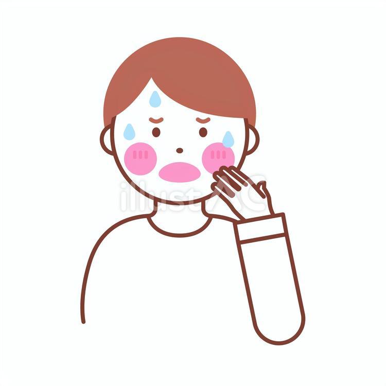 暑がり汗をかく男性 暑がる,汗,多汗症のイラスト素材