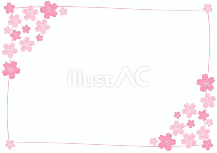 桜の花が美しい春の桜フレーム背景6 桜,背景,さくらのイラスト素材