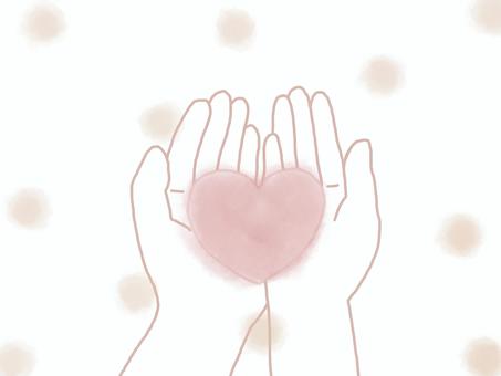 Hearts and polka dots in hands, , JPG and PNG