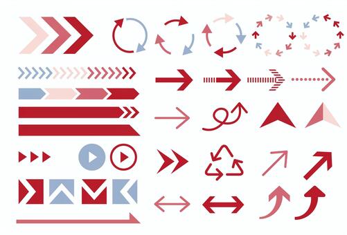 やじるしの素材（赤） 矢印,やじるし,ビジネス,アイコン,抽象,インフォグラフィック,グラフ,素材,フロー,ボタンのイラスト素材