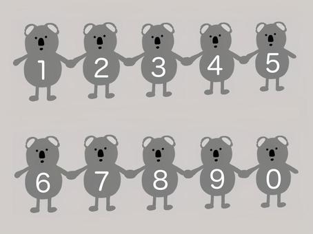 コアラ 数字 コアラ 数字 コアラ,数字,1,2,3,4,5,6,7,8のイラスト素材