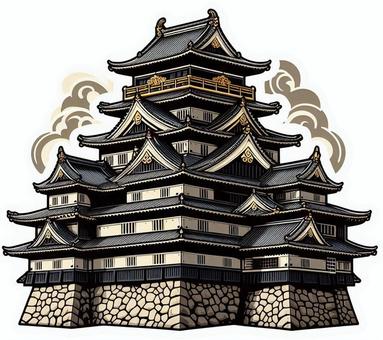 日本城堡, 城遗址, 战国时代, 侍, JPG 和 PNG