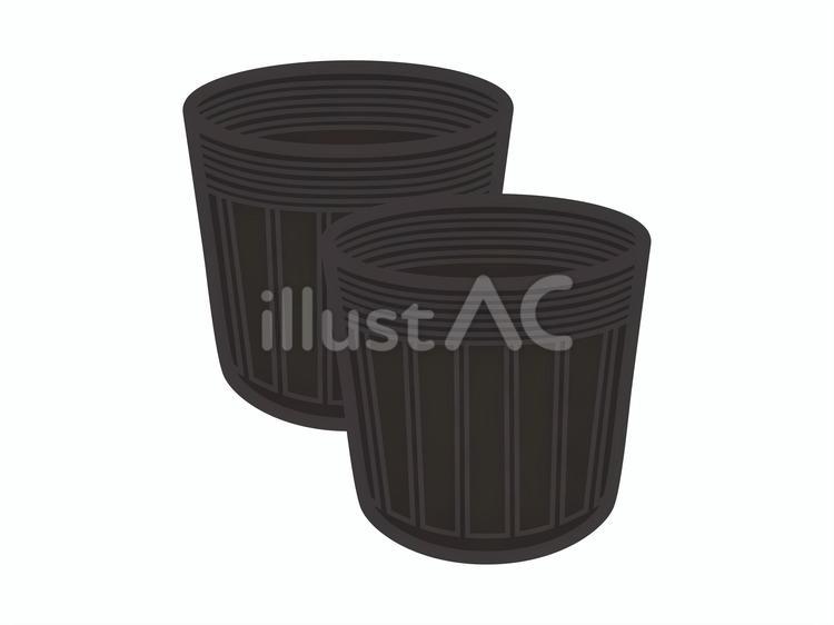育苗ポット２個セット01 育苗ポット,ガーデニング,農業のイラスト素材
