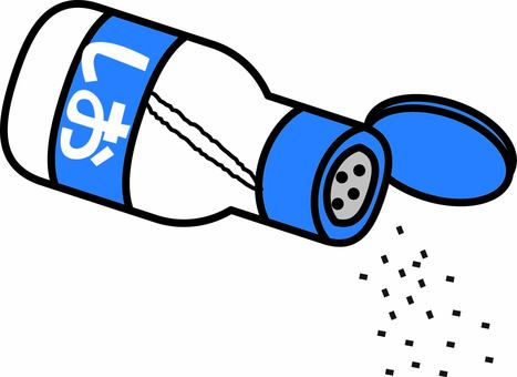 塩使う 塩,使う,かける,粒,瓶,フタ,調味料,味,しょっぱい,デフォルメのイラスト素材