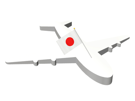 飛行機アイコンに日の丸 飛行機,日の丸,航空機,乗り物,アイコン,国旗のイラスト素材