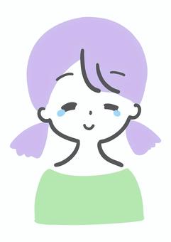 笑いながら泣く女性 女性,泣き笑い,涙,笑顔,切ない,悲しい,かわいそう,しょんぼり,にっこり,トラブルのイラスト素材
