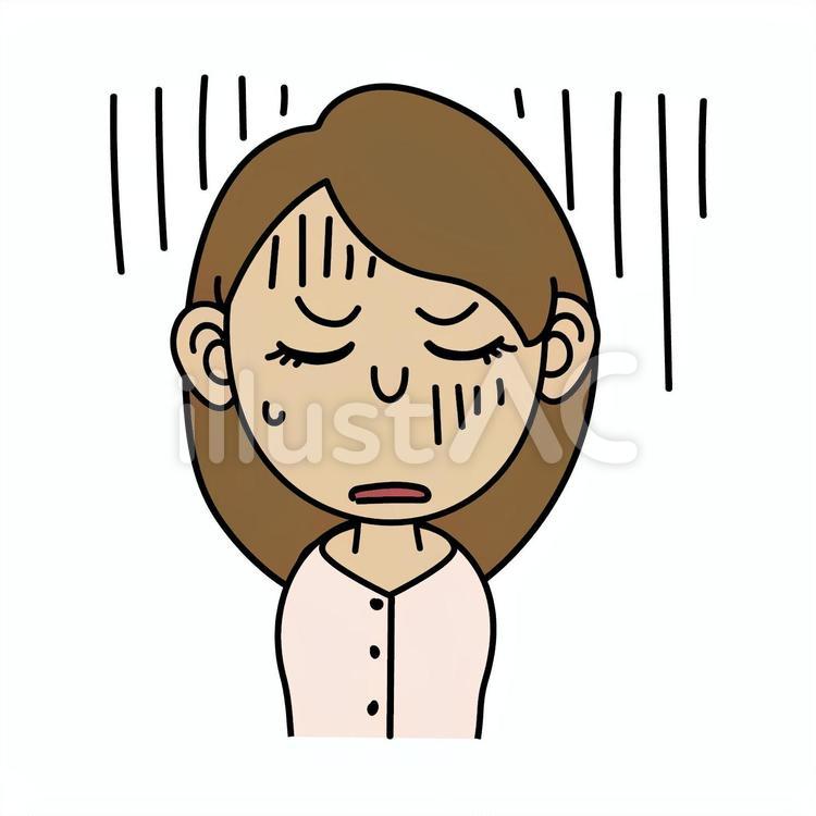 成人女性_A落ち込んだ表情 女性,成人,表情のイラスト素材