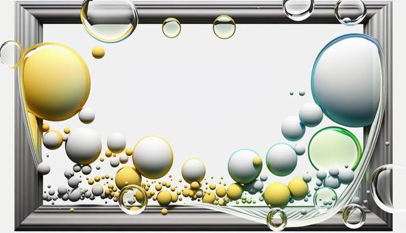 Illustration, frame, soap bubble, silver, 