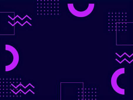 メンフィスフレーム33-5 メンフィス,フレーム,背景,図形,幾何学,シンプル,ドット,パターン,四角形,半円のイラスト素材