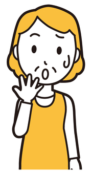  エプロンおばちゃん(黄)-128-バスト