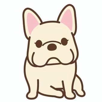 フレンチブルドッグ（横座り） 犬,フレンチブルドッグ,横座り,ペット,かわいい,中型犬,犬種,ワンポイント,ポップ,動物のイラスト素材