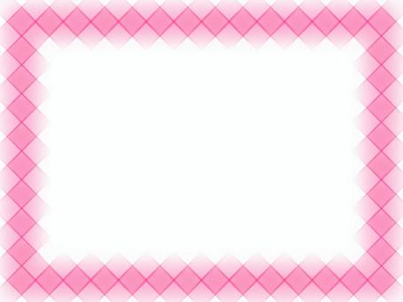 シンプルなフレーム【ピンク】 ピンク,フレーム,チェック柄,飾り枠,グラデーション,ひし形のイラスト素材