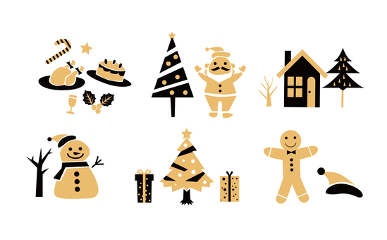 クリスマスイラストセット クリスマス,メリークリスマス,雪,冬季,クリスマスケーキ,クリスマスイブ,料理,スイーツ,クリスマスパーティー,食べ物のイラスト素材