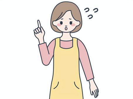 A woman in an apron is in a hurry, , JPG, PNG and AI