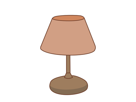 レトロ家電　ランプ②オレンジ レトロ,ランプ,レトロ家電,昭和レトロ,ビンテージ,オレンジ,橙色,茶色,ベージュ,かわいいのイラスト素材