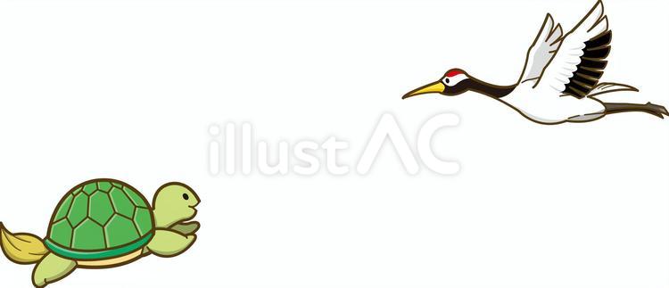 鶴と亀のイメージ02 鶴,亀,アイコンのイラスト素材