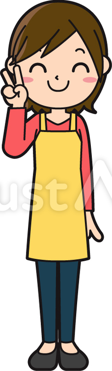 主婦 女性,ママ,母のイラスト素材