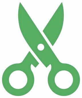 ハサミのアイコン 緑 ハサミ,アイコン,切る,美容院,美容室,道具,文房具,刃物,床屋,工作のイラスト素材