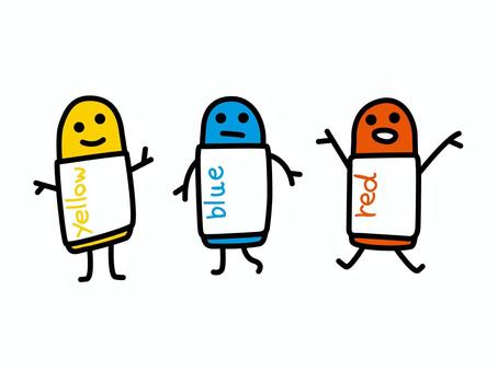 Illustration, crayon, yellow, blue, 