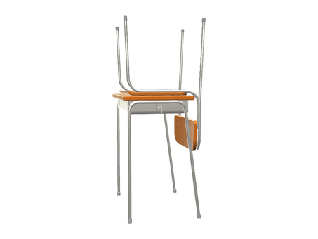 学校の机と椅子（掃除バージョン） イス,机,学校,椅子,掃除,清掃,教室,片付けのイラスト素材