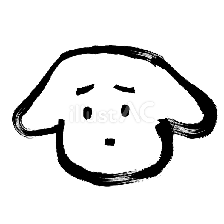 筆書きの犬 筆書き,犬,動物のイラスト素材