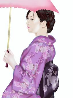 woman in yukata, , JPG and PNG