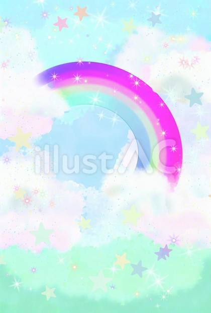 ゆめかわファンタジー*虹雲星の壁紙背景
