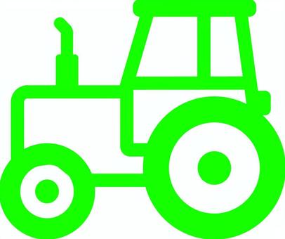 ピクトグラムの緑のトラクターです。 ピクトグラム,トラクター,シンプル,農機具,耕運機,農業,機械,田舎,畑,仕事のイラスト素材