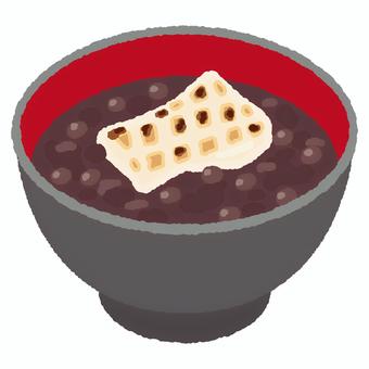 ぜんざい 餅,切り餅,もち米,ぜんざい,焼き餅,小豆,和スイーツ,おしるこ,おやつのイラスト素材