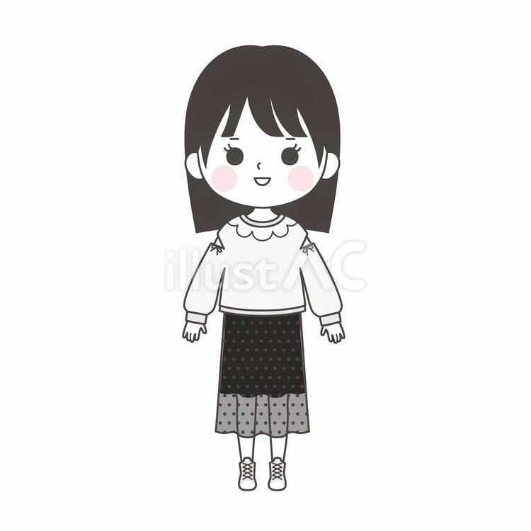 おしゃれをした女の子 女の子,ファッション,おしゃれのイラスト素材