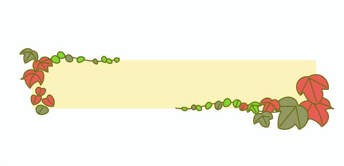 つたもみじのフレーム　細長 つたもみじ,つる植物,紅葉,葉,フレームデザイン,黄色のイラスト素材