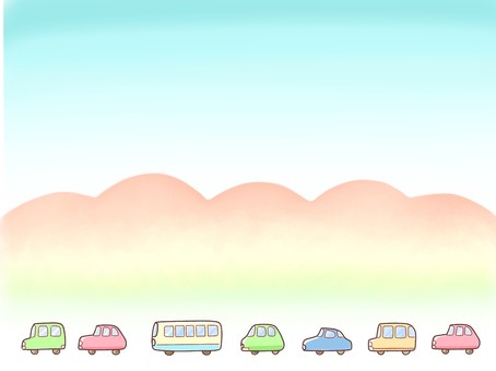 Illustration, a trip, car, landscape, 