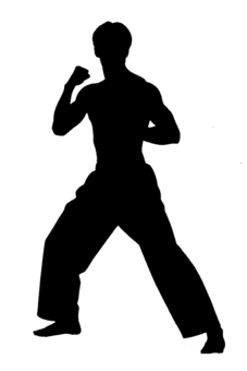 ファイティングポーズの男性のシルエット ファイト,ポーズ,試合,カンフー,戦い,闘争,男性,シルエット,抗争,拳のイラスト素材