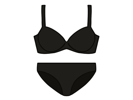 シンプルなブラジャー&ショーツ ブラジャー,下着,ブラ,ショーツ,パンティー,パンツ,シンプル,ノンワイヤー,かわいい,おしゃれのイラスト素材