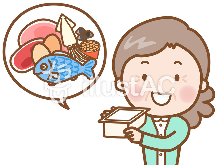 基礎食品群と食材：1群／肉、魚、卵、大豆 基礎食品群1群,魚,肉のイラスト素材