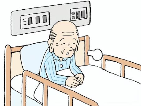 Illustration of an elderly person in a hospital bed, JPG and PNG Illustration of an elderly person in a hospital bed, senior citizens, male, hospital, JPG and PNG