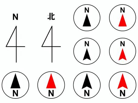 方角・方位磁石Cセット●Nが円に収まる♪ 方角・方位磁石Cセット●Nが円に収まる♪ 方位磁針,コンパス,北,方位磁石,方角,地図,東西南北のイラスト素材