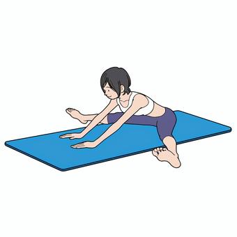 Illustration, sports, stretch, people, 