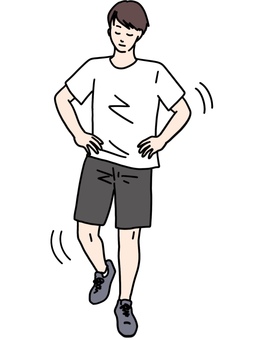 Illustration, eyes closed, male, training, 