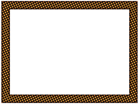 水玉の額縁フレ−ム　橙色　黒　 水玉,ドット,柄,パターン,模様,水玉模様,額縁,フレ−ム,ポストカード,メッセージカードのイラスト素材