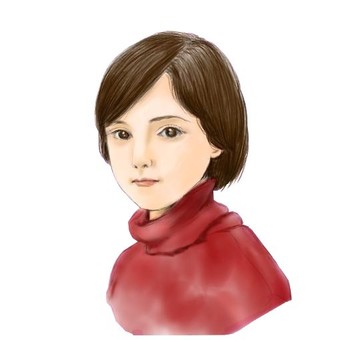 소녀 미소녀 상반신 빨간 스웨터 소녀 미소녀 상반신 빨간 스웨터