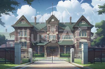 私立高校・中学の洋風な校舎