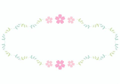 Illustration, frame, cherry blossoms, spring, 