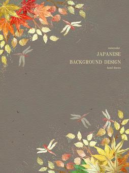 Autumn leaves and dragonflies Japan background 301 Vertical composition, JPG, PNG and AI Autumn leaves and dragonflies Japan background 301 Vertical composition, , JPG, PNG and AI
