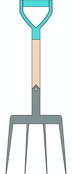 農業用フォーク_pitch fork 道具,農具,農業用,ピッチフォーク,4本爪のイラスト素材