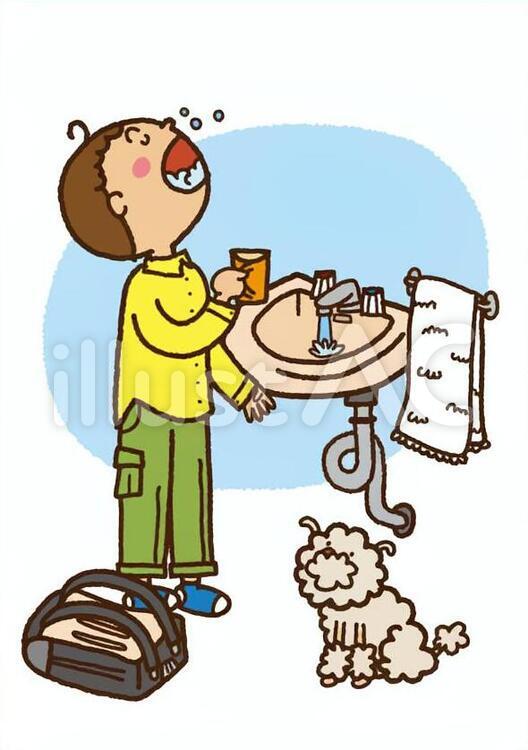 うがい 感染予防,ウイルス予防,うがいのイラスト素材