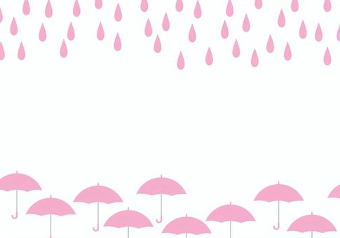 Rainy season scenery rain umbrella pattern background 7 cherry blossom color, rainy season, water droplets, umbrella, JPG, PNG and AI