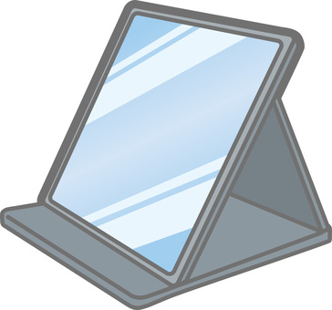 Illustration, folding mirror, makeup mirror, mirror, 